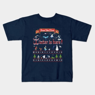 Winter is Here Christmas ugly Kids T-Shirt